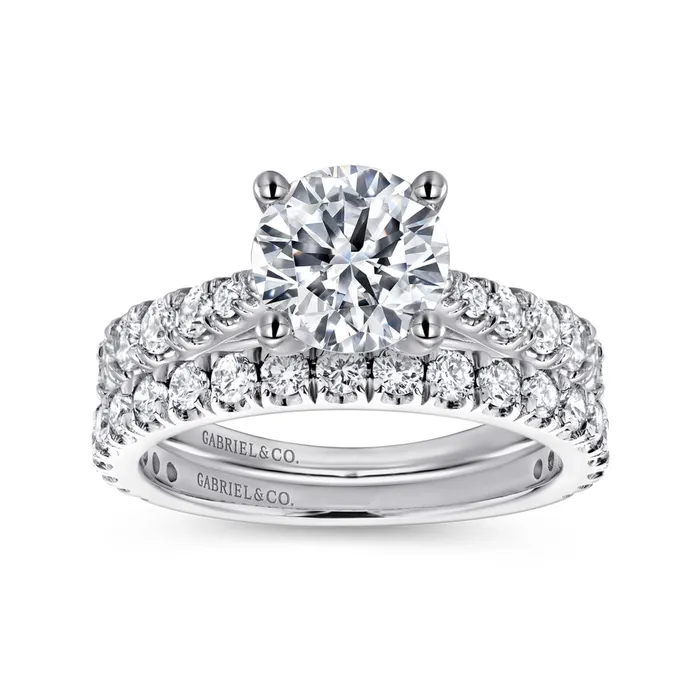 Rings Gabriel 14K White Gold 76ctw 4 Prong Style Diamond SemiMount Engagement Ring GABRIEL CO Rings Gabriel 14K White Gold 76ctw 4 Prong Style Diamond SemiMount Engagement Ring GABRIEL CO