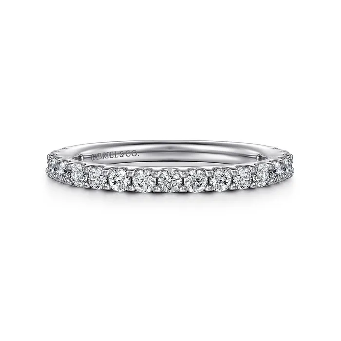 Rings GABRIEL CO Gabriel 14K White Gold 075ctw Diamond Wedding Band