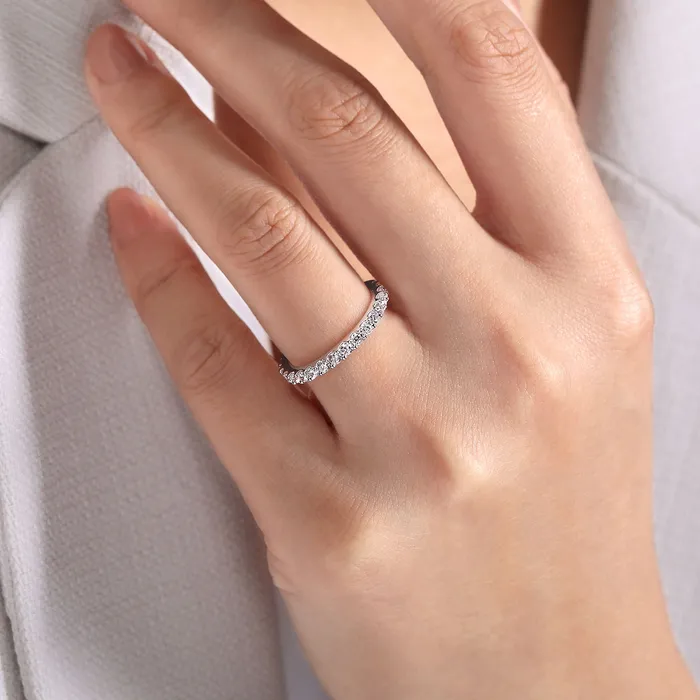 Rings GABRIEL CO Gabriel 14K White Gold 075ctw Diamond Wedding Band