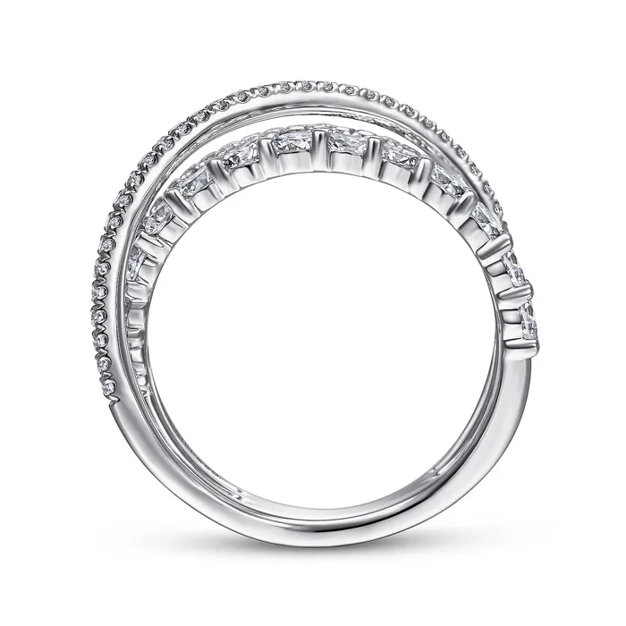 Rings GABRIEL CO Gabriel 14K White Gold 119ctw Round Diamond Fashion Ring Rings GABRIEL CO Gabriel 14K White Gold 119ctw Round Diamond Fashion Ring