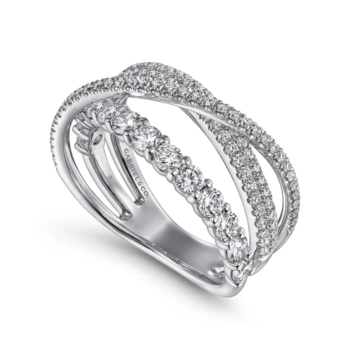 Rings GABRIEL CO Gabriel 14K White Gold 119ctw Round Diamond Fashion Ring Rings GABRIEL CO Gabriel 14K White Gold 119ctw Round Diamond Fashion Ring