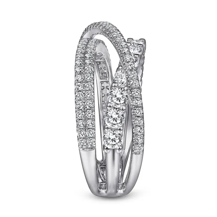 Rings GABRIEL CO Gabriel 14K White Gold 119ctw Round Diamond Fashion Ring Rings GABRIEL CO Gabriel 14K White Gold 119ctw Round Diamond Fashion Ring