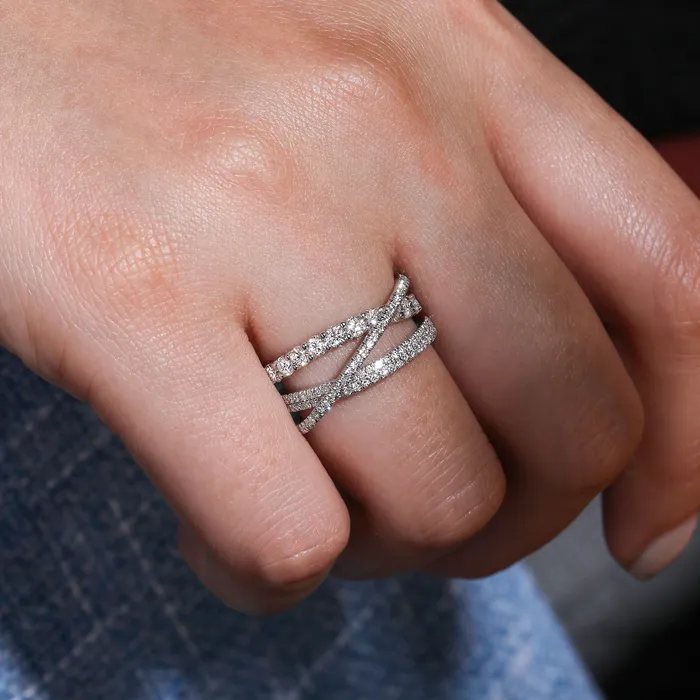 Rings GABRIEL CO Gabriel 14K White Gold 119ctw Round Diamond Fashion Ring Rings GABRIEL CO Gabriel 14K White Gold 119ctw Round Diamond Fashion Ring