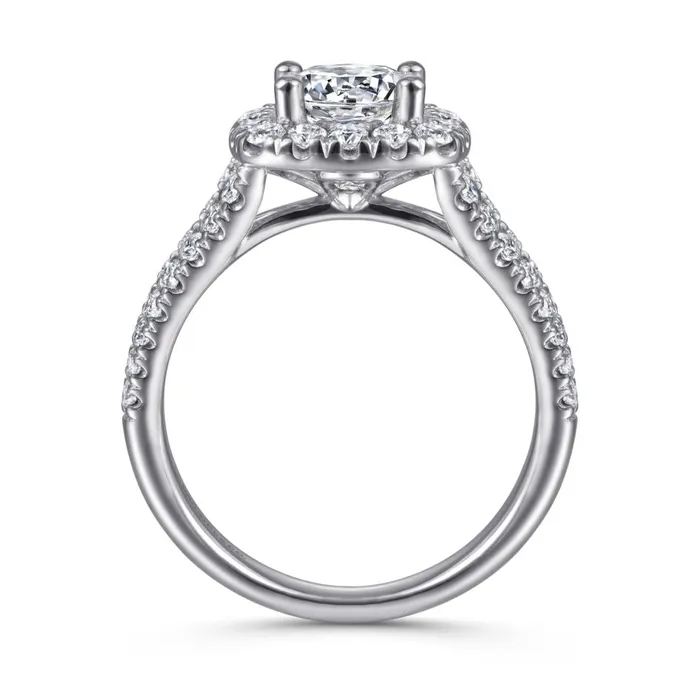Rings GABRIEL CO Gabriel 14K White Gold 83ctw Cushion Halo Style Diamond SemiMount Engagement Ring Rings GABRIEL CO Gabriel 14K White Gold 83ctw Cushion Halo Style Diamond SemiMount Engagement Ring