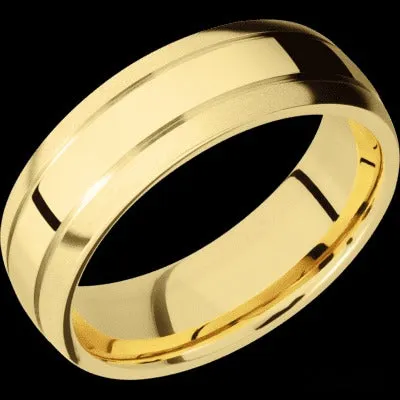 Rings LASHBROOK Lashbrook 14K Yellow Gold 7mm Domed Wedding Band
