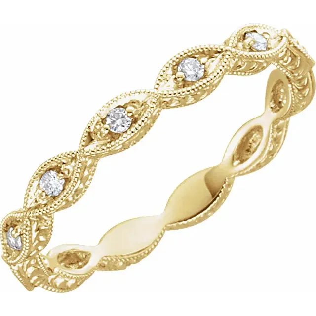 Rings Storyteller by Vintage Magnality 18 CTW Natural Diamond Eternity Band Stacking Ring Solid 14K White Yellow Gold