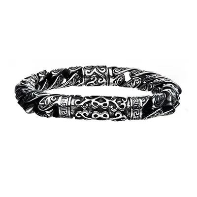 SALESONE Bracelets Inox Black Oxidized Steel Bracelet