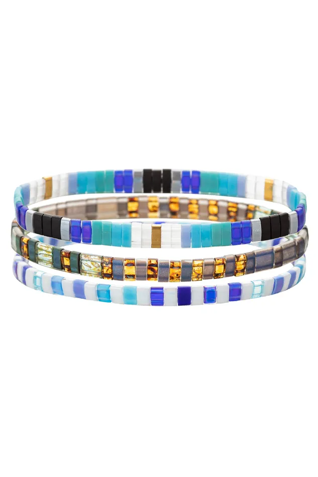 Scarlett Gold Tone Plated Enamel Stretch Bracelet Eye Candy LA Bracelets