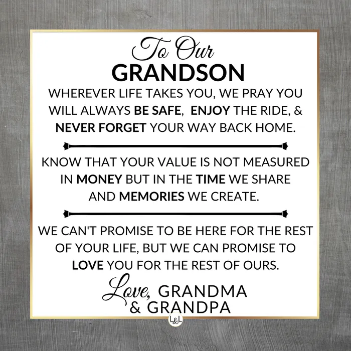 ShineOn Fulfillment Bracelets Gift For Grandson From Grandma and Grandpa Never Forget Your Way Home Mens Braided Leather Bracelet Great As A Christmas Gift or A Birthday Present For Him