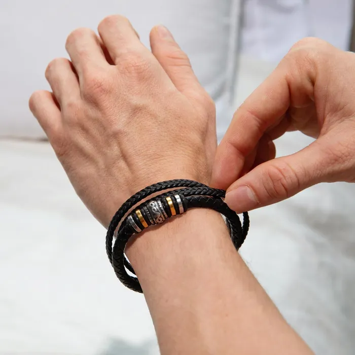 ShineOn Fulfillment Bracelets Gift For Grandson From Grandma and Grandpa Never Forget Your Way Home Mens Braided Leather Bracelet Great As A Christmas Gift or A Birthday Present For Him