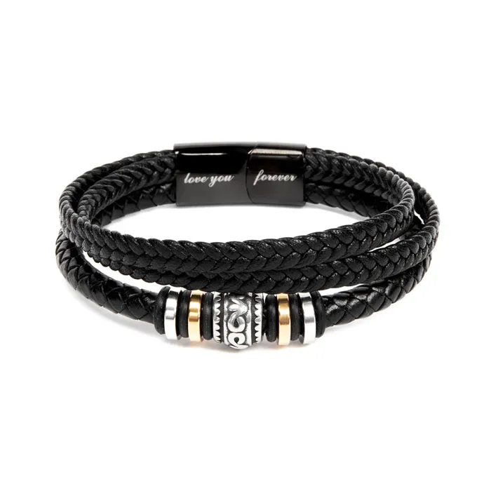 ShineOn Fulfillment Bracelets Gift For Grandson From Grandma and Grandpa Never Forget Your Way Home Mens Braided Leather Bracelet Great As A Christmas Gift or A Birthday Present For Him