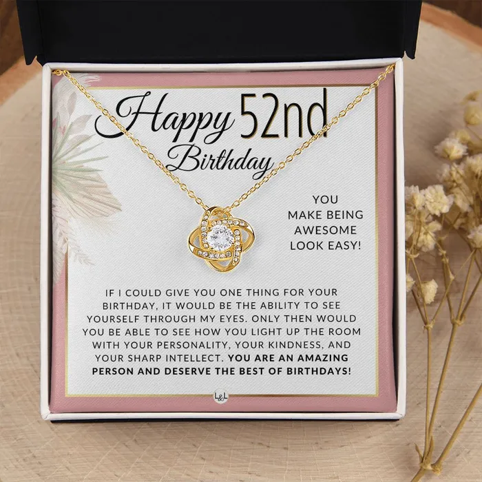 ShineOn Fulfillment Necklaces 52nd Birthday Gift For Her Necklace For 52 Year Old Beautiful Womans Birthday Pendant Jewelry