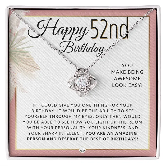 ShineOn Fulfillment Necklaces 52nd Birthday Gift For Her Necklace For 52 Year Old Beautiful Womans Birthday Pendant Jewelry
