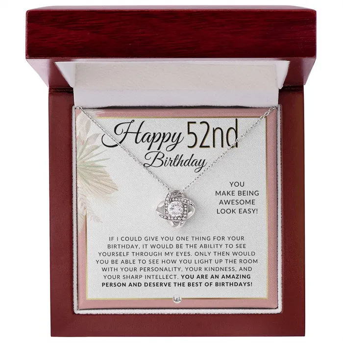 ShineOn Fulfillment Necklaces 52nd Birthday Gift For Her Necklace For 52 Year Old Beautiful Womans Birthday Pendant Jewelry
