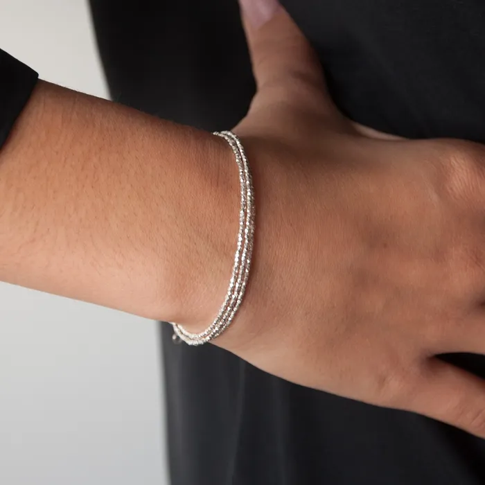 Silver Wrap Essential Bracelet Silver Bead Bracelet Vivien Frank Bracelets