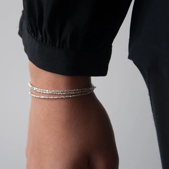 Silver Wrap Essential Bracelet Silver Bead Bracelet Vivien Frank Bracelets