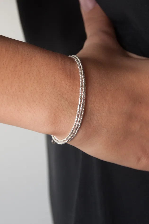 Silver Wrap Essential Bracelet Silver Bead Bracelet Vivien Frank Bracelets