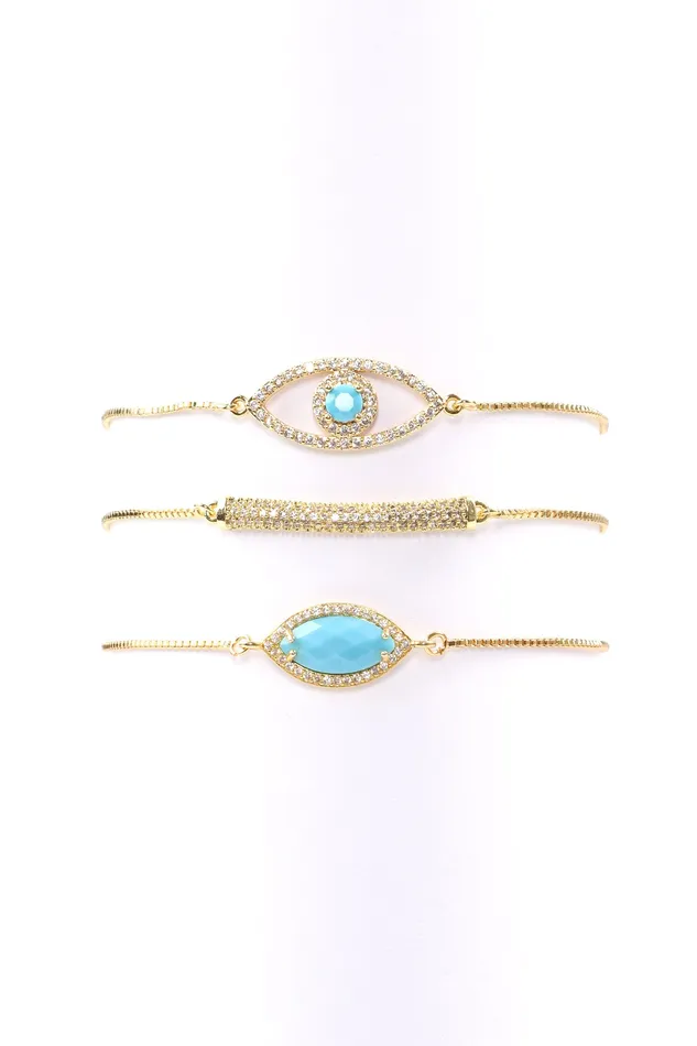 Soledad Evil Eye Bracelet Set Eye Candy LA Bracelets