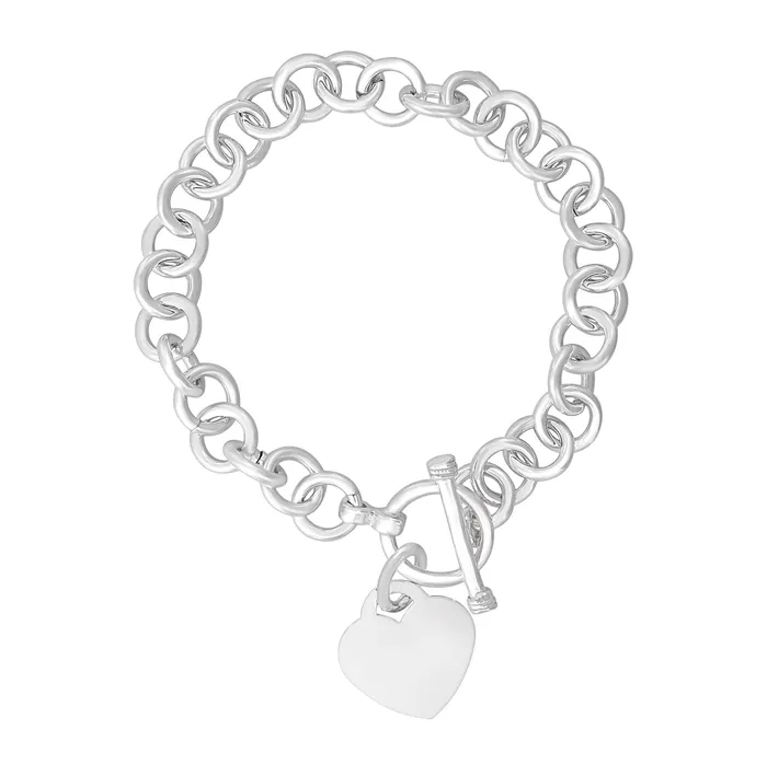 Teeda Bracelets B002 Med Round Link Charm Bracelet
