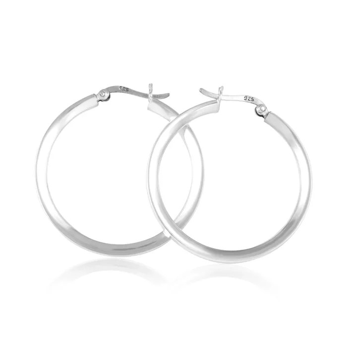 Teeda Earrings EHS9012 Round Snap Hoop Earrings