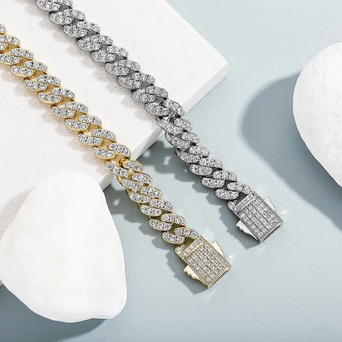 The Icetruck 8mm Micro Cuban Link Bracelet in White Gold Bracelets