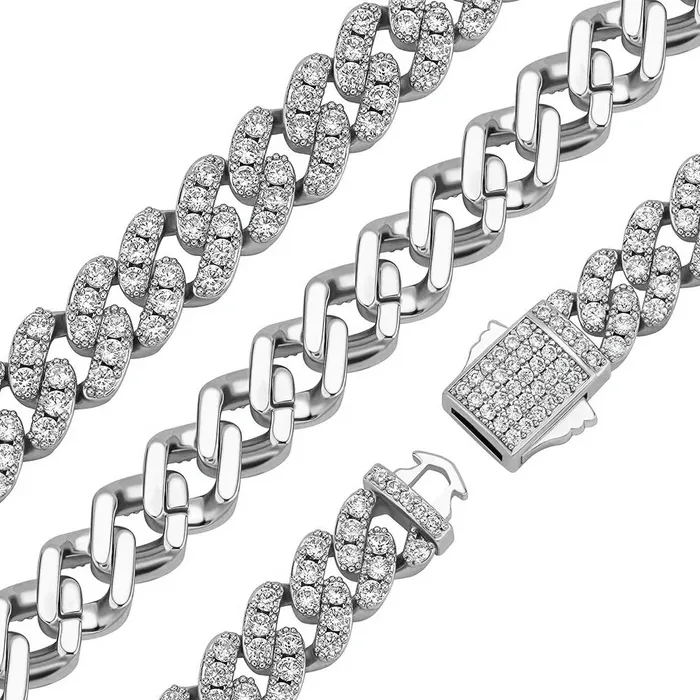 The Icetruck 8mm Micro Cuban Link Bracelet in White Gold Bracelets