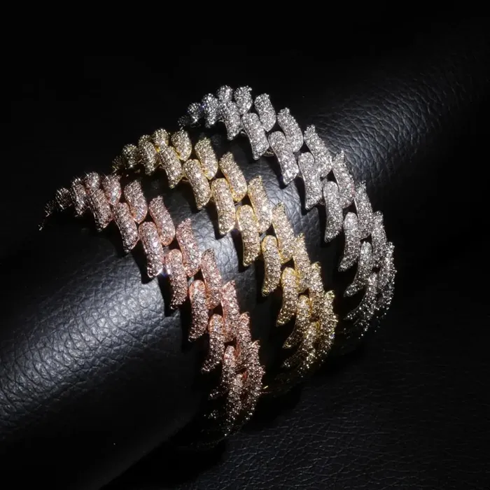 The Icetruck Bracelets 16mm Spiked Cuban Bracelet in Yellow Gold