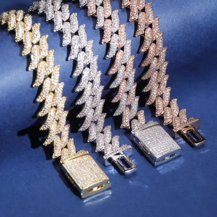 The Icetruck Bracelets 16mm Spiked Cuban Bracelet in Yellow Gold