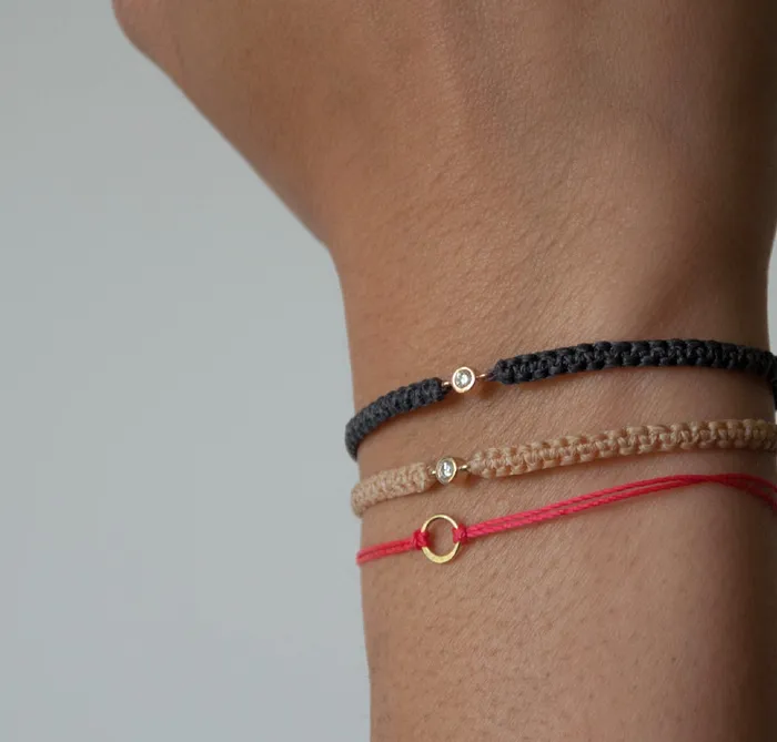 Vivien Frank Designs Diamond Friendship Bracelet with Clasp macrame Bracelets