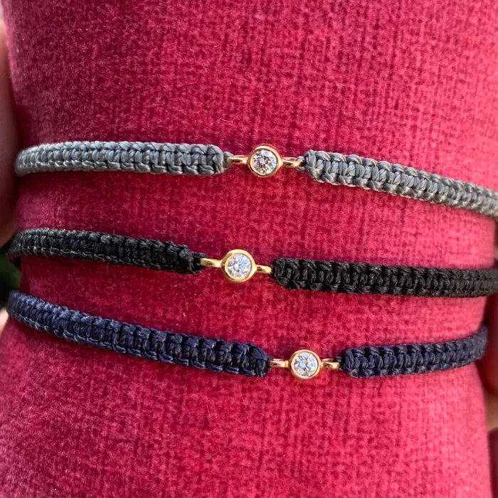 Vivien Frank Designs Diamond Friendship Bracelet with Clasp macrame Bracelets