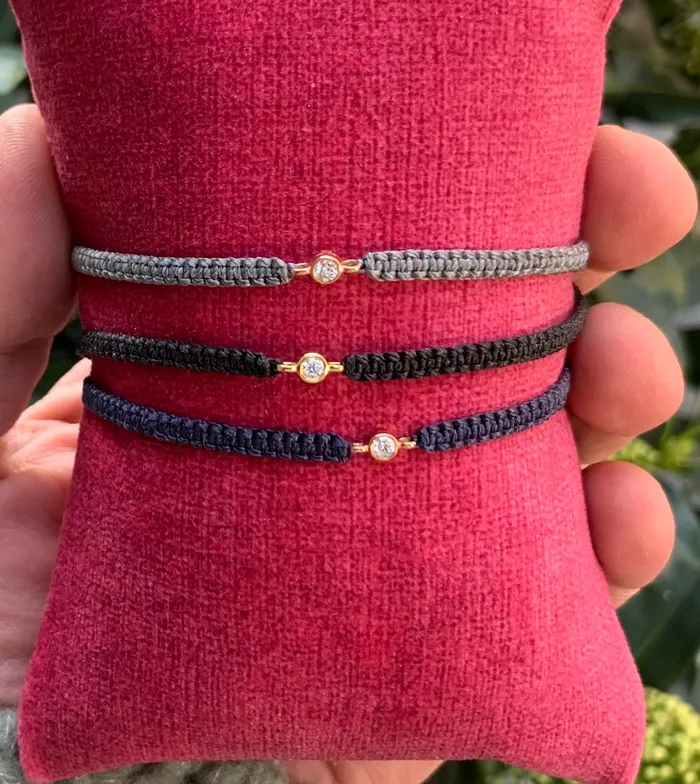 Vivien Frank Designs Diamond Friendship Bracelet with Clasp macrame Bracelets