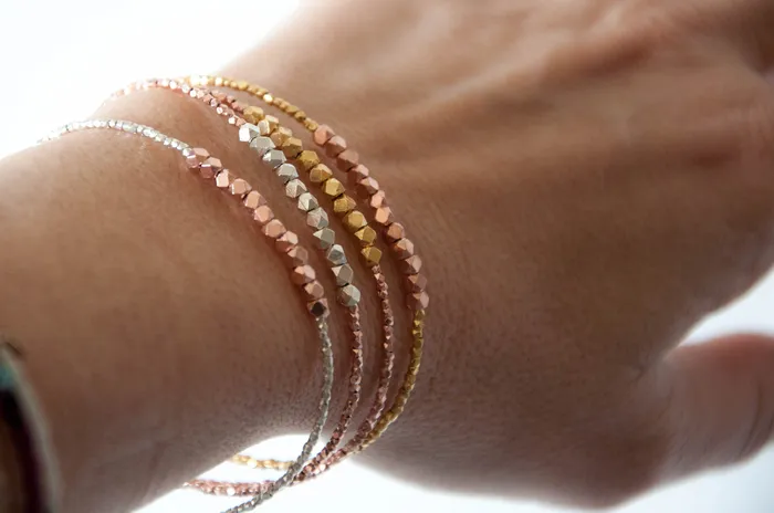 Vivien Frank Nugget bracelet pure silver on rose gold vermeil Bracelets