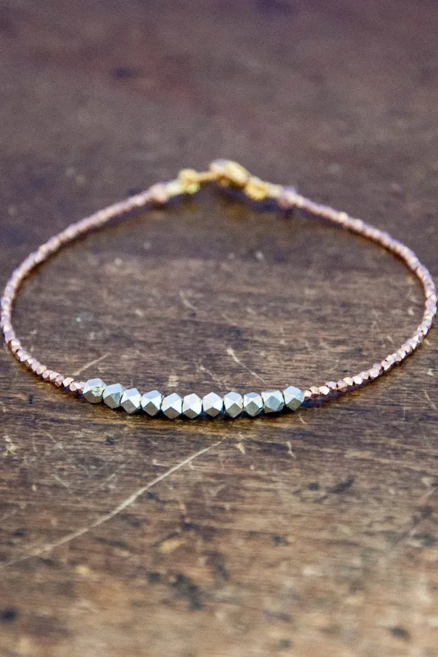 Vivien Frank Nugget bracelet pure silver on rose gold vermeil Bracelets