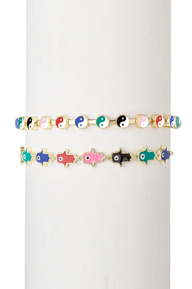 Ying Yang to My Hamsa Bracelet Set Eye Candy LA Bracelets